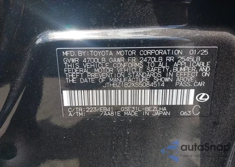 2025 Lexus Is 350 F Sport Design z USA, uszkodzony, nr VIN JTHBZ1B2XS5084514